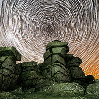 Buy canvas prints of Great Staple Tor Star Trails by Sebastien Coell