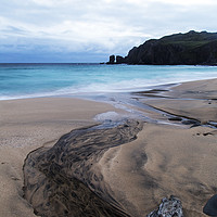 Buy canvas prints of The black river runs down to Dalmore beach on the  by Sebastien Coell