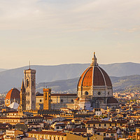 Buy canvas prints of  Florence Cathedral during late evening by Sebastien Coell