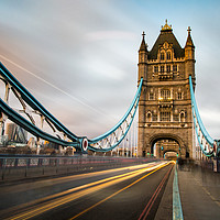 Buy canvas prints of Londons Tower Bridge during a sunset by Sebastien Coell