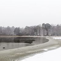 Buy canvas prints of  Frozen lake at Stover county park by Sebastien Coell
