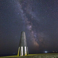 Buy canvas prints of Daymark at night. by Sebastien Coell
