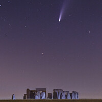 Buy canvas prints of Stone Henge Neowise by Sebastien Coell