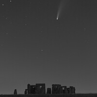 Buy canvas prints of Stone Henge Neowise by Sebastien Coell