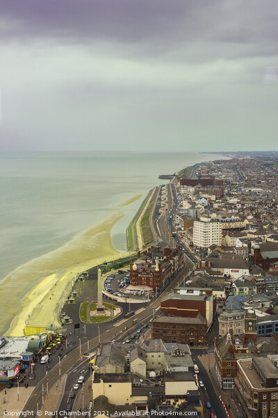 Blackpool Aerial View Picture Board by Paul Chambers