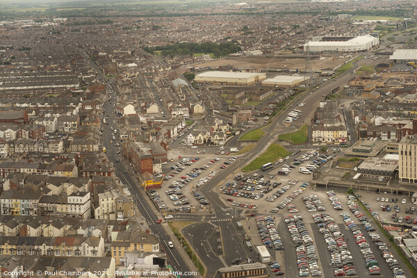 Blackpool Aerial View Picture Board by Paul Chambers