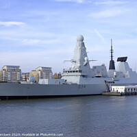 Buy canvas prints of HMS Diamond Greenwich Majestic Warship Moored Gree by Paul Chambers