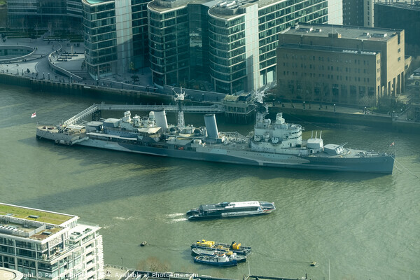 HMS Belfast on the Thames Picture Board by Paul Chambers