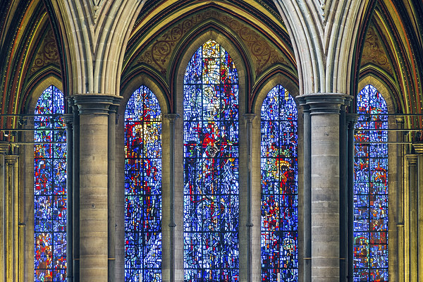 Salisbury Cathedral Stain Glass Window Picture Board by Paul Chambers