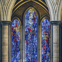 Buy canvas prints of Salisbury Cathedral Stain Glass Window by Paul Chambers