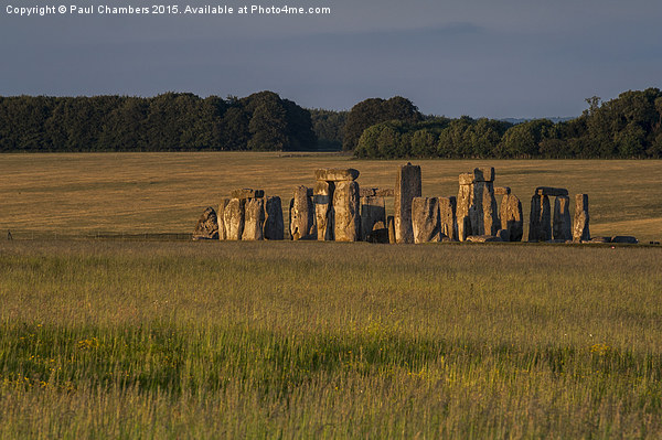 Stonehenge In Golden light Picture Board by Paul Chambers