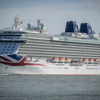 Buy canvas prints of P&O Cruise Ship Britannia  by Paul Chambers