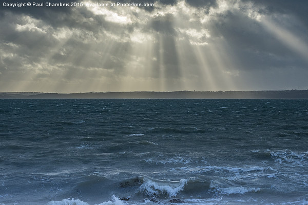  Crepuscular rays on the Solent Picture Board by Paul Chambers