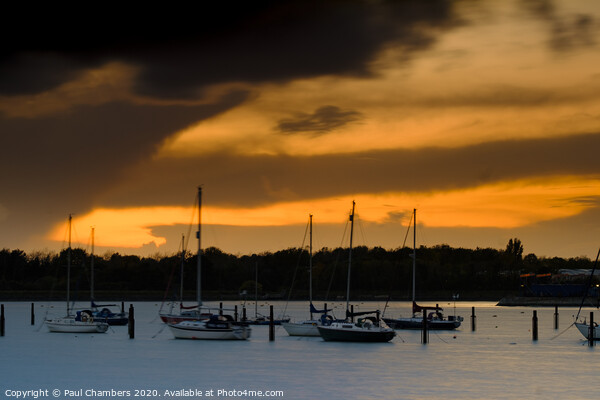 Sunset Over Port Solent Picture Board by Paul Chambers
