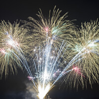 Buy canvas prints of Poole Quay 5th November Firework Display over Pool by Paul Chambers