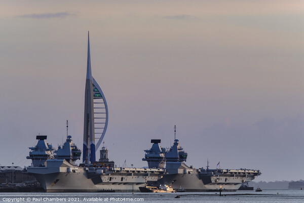 Majestic Warships in Portsmouth Harbour Picture Board by Paul Chambers