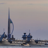 Buy canvas prints of Majestic Warships in Portsmouth Harbour by Paul Chambers