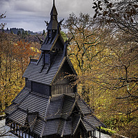 Buy canvas prints of Fantoft Stave Church by Mark Tomlinson