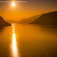Buy canvas prints of Fjord Sunset by Mark Tomlinson