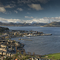 Buy canvas prints of River Clyde winter scene from Lyle Hill in Greenoc by GBR Photos
