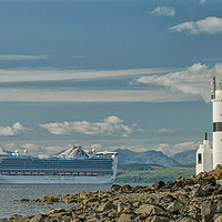 Buy canvas prints of Caribbean Princess passing Cloch Lighthouse by GBR Photos