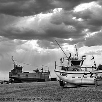 Buy canvas prints of FISHING TRAWLERS, HASTINGS,  EAST SUSSEX by Tony Sharp LRPS CPAGB