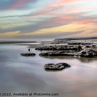 Buy canvas prints of PETT LEVEL SUNSET AT LOW TIDE by Tony Sharp LRPS CPAGB