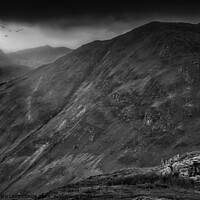 Buy canvas prints of SHELTER IN MATTERDALE - THE  LAKE DISTRICT (BLACK & WHITE) by Tony Sharp LRPS CPAGB