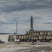 Buy canvas prints of  Margate Harbour, Kent at Low Tide by Tony Sharp LRPS CPAGB