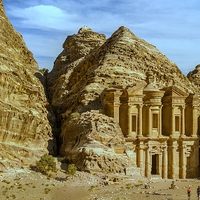 Buy canvas prints of  The Monastery , Petra, Jordan by Tony Sharp LRPS CPAGB
