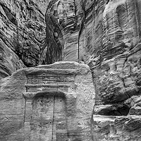 Buy canvas prints of Relief Art, Petra - Black and white by Tony Sharp LRPS CPAGB