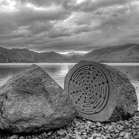 Buy canvas prints of Millennium Stone, Derwent Water, Cumbria by Tony Sharp LRPS CPAGB