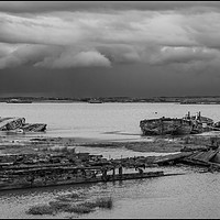 Buy canvas prints of Wrecked Craft - Medway Estuary, Hoo, Kent by Tony Sharp LRPS CPAGB