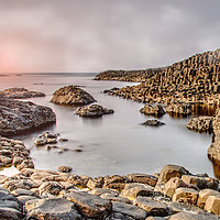 Buy canvas prints of Hazy Sunset - Giant's Causeway by Tony Sharp LRPS CPAGB