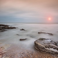 Buy canvas prints of Sun Rise Over Rocks and Sea by Tony Sharp LRPS CPAGB