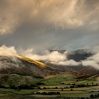 Buy canvas prints of GREAT LANGDALE, CUMBRIA IN EARLY MORNING MIST by Tony Sharp LRPS CPAGB