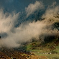 Buy canvas prints of SWIRLING CLOUDS IN THE GREAT LANGDALE VALLEY, CUMB by Tony Sharp LRPS CPAGB
