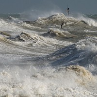 Buy canvas prints of STORM BRIAN -  21 OCTOBER 2017 (HASTINGS' COAST) by Tony Sharp LRPS CPAGB