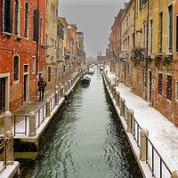 Buy canvas prints of VENETIAN CANAL IN THE SNOW by Tony Sharp LRPS CPAGB