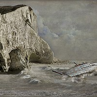 Buy canvas prints of WRECK AT SEAFORD HEAD NEAR EASTBOURNE by Tony Sharp LRPS CPAGB