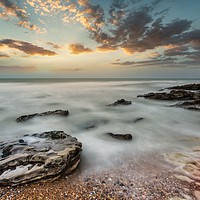 Buy canvas prints of ROCKS AND SUNSET - HASTINGS, E. SUSSEX by Tony Sharp LRPS CPAGB