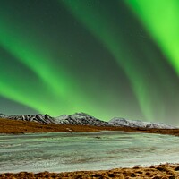 Buy canvas prints of THE NORTHERN LIGHTS AT MIDNIGHT - ICELAND by Tony Sharp LRPS CPAGB