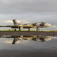 Buy canvas prints of  Vulcan Bomber Reflections by Alison Jenkins