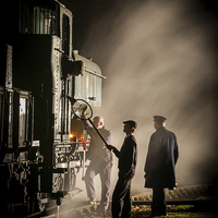 Buy canvas prints of  Passing of the Token on The Steam Railway by Alison Jenkins