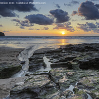Buy canvas prints of Cornish Sunset by Reg K Atkinson