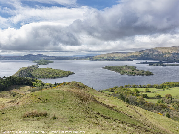Loch Lomond from Conic Hill Descent Picture Board by Reg K Atkinson