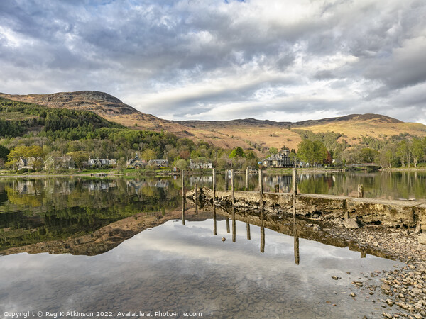 Loch Earn Reflections Picture Board by Reg K Atkinson