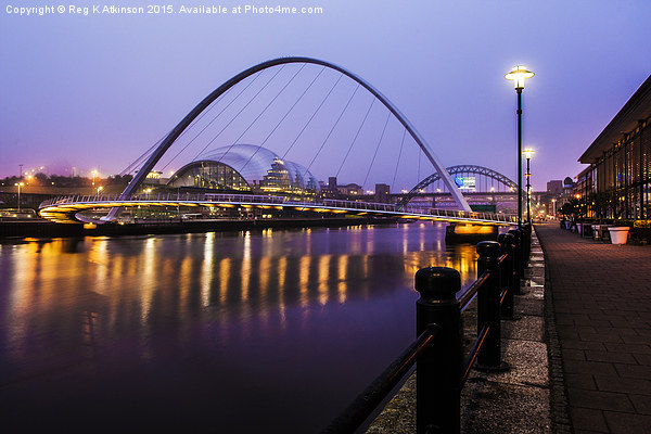  Newcastle Bridges Picture Board by Reg K Atkinson