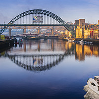 Buy canvas prints of Newcastle Three Bridges Over The Tyne by Reg K Atkinson