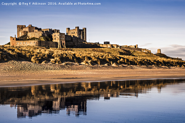 Reflections Of Bamburgh Picture Board by Reg K Atkinson